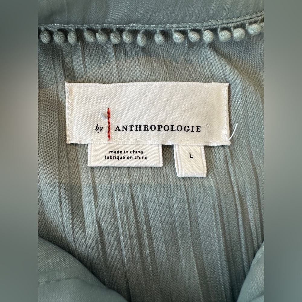 Anthropologie Sage Green Button Down Blouse - Picture 8 of 9